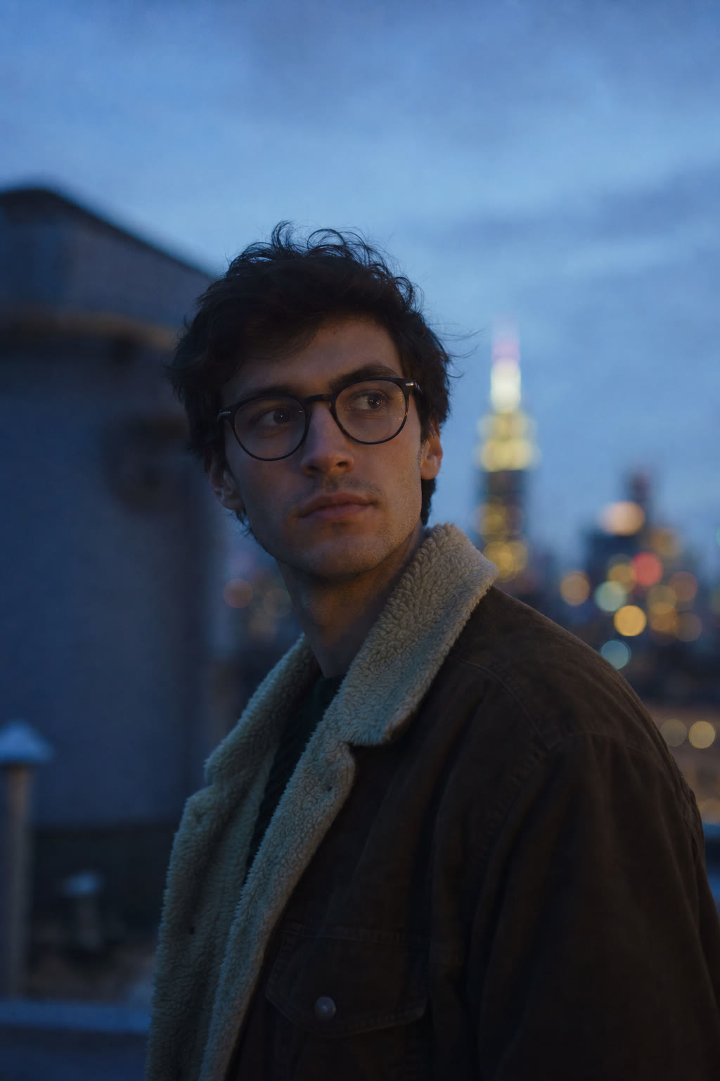 Rooftop Blue-Hour Portrait